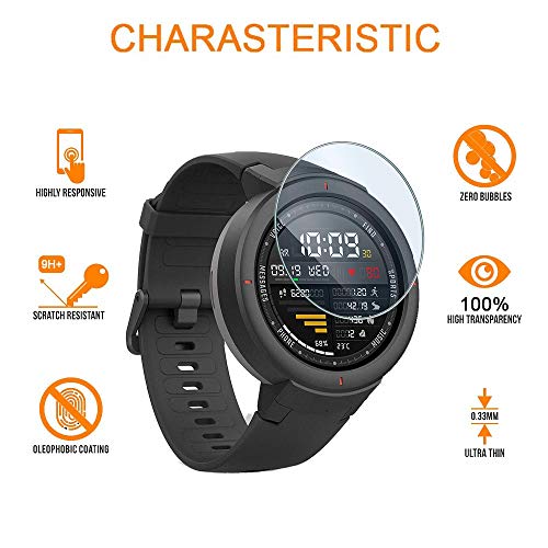 REY 3X Protector de Pantalla para Garmin Forerunner 45S 39mm - Forerunner 45S 42mm, Cristal Vidrio Templado Premium