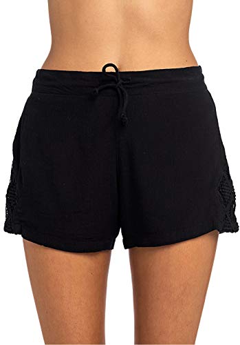 Rip Curl Kelly Walkshort Mujer,Pantalones Cortos, Pantalones Calientes, Ropa de Playa, Cintura elástica, Cintura Alta,Black,XS