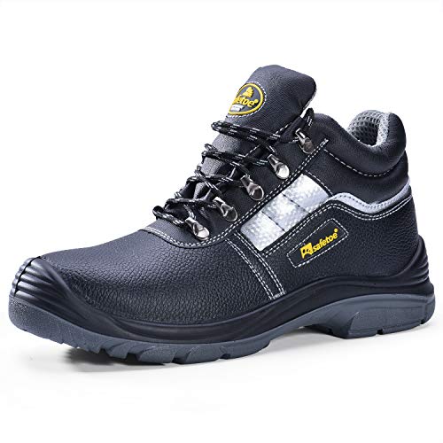 SAFEYEAR Botas de seguridad resistentes para hombre 8027 Site Safety Shoes, S3 botas de trabajo SRC altas con cordones para hombre y mujer, 43 EU