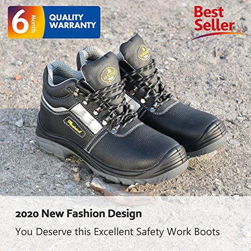 SAFEYEAR Botas de seguridad resistentes para hombre 8027 Site Safety Shoes, S3 botas de trabajo SRC altas con cordones para hombre y mujer, 43 EU