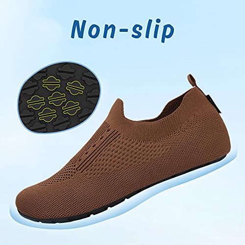 SAGUARO Ligeras Slipper Hombre Mujer Descalzo de Piscina Escarpines Zapatillas Antideslizante Zapatos Marrón 42/43 EU