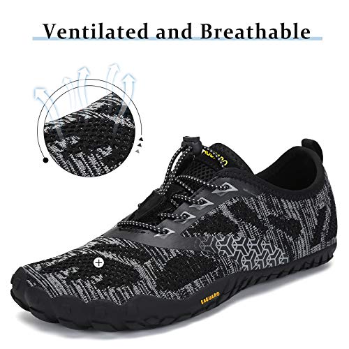 SAGUARO Zapatillas Minimalistas Hombre Mujer Zapatillas de Trail Respirables Zapatillas de Barefoot Ligera Escarpines de Agua Zapatos Running Stil: B Negro Gr.40