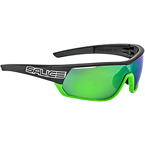 Salice 016RW - Gafas de Ciclismo, Color Negro/Verde, Talla única