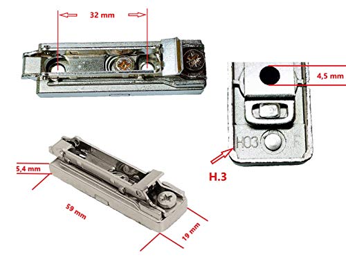 Salice 3 mm Inline placa de montaje