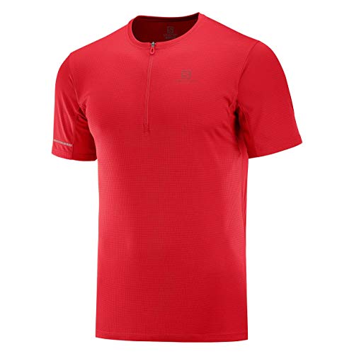 SALOMON Agile Hz SS tee Camiseta De Manga Corta, Hombre, Goji Berry/Red Dahlia, M