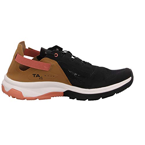 Salomon Tech Amphib 4 Mujer Zapatos de trekking, Negro (Black/Bistre/Tawny Orange), 38 EU