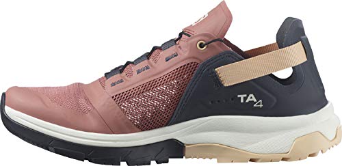 Salomon Tech Amphib 4 Mujer Zapatos de trekking, Rojo (Brick Dust/Ebony/Almond Cream), 36 EU