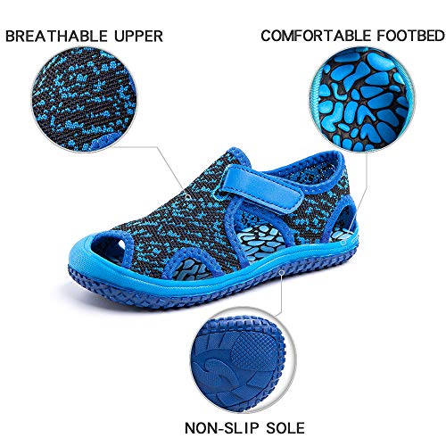 Sandalias Niño Niña Verano Sandalias Deportivas Playa Zapatillas Antideslizante Senderismo Piscina Rosa Púrpura Azul Gris Verde EU 21-31 Azul2 28