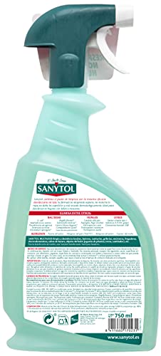 Sanytol - Limpiador Desinfectante Multiusos, Elimina Bacterias, Hongos y Virus Sin Lejía, Perfume Eucaliptus - Pack de 4 x 750 Ml = 3L