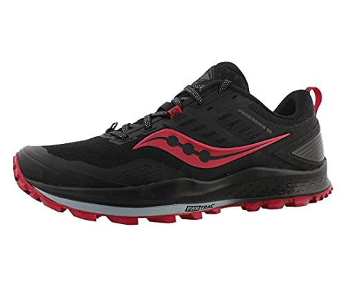 Saucony Peregrine 10 Black/Barberry, Zapatillas de Atletismo Mujer, 41 EU