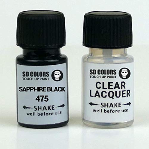 SD COLORS Zafiro Black 475 - Pintura para retocar (8 ml), color negro