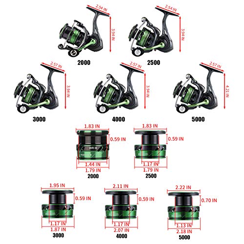 Seaknight WR III 5.2:1 Carrete de Pesca de Agua Dulce, Ultralight Carretes de Spincasting, Sistema de Arrastre de Fibra de Carbono, Carrete de Pesca de la Carpa 2000 2500 3000 4000 5000 MAX 28.6LB