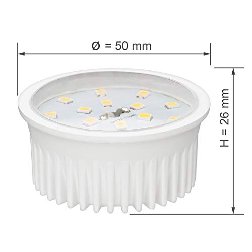 SEBSON 10x LED Bombilla 5W para Foco Empotrable, ultra plano ø50x26mm, Blanco Cálido 3000K, 400lm, 230V, Reemplaza la Bombilla GU10 MR16, LED Modulo