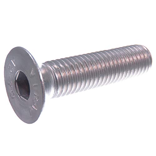 SECCARO Tornillo avellanado M12 x 50 mm, acero inoxidable V2A VA A2, DIN 7991/ISO 10642, hexagonal, 20 unidades