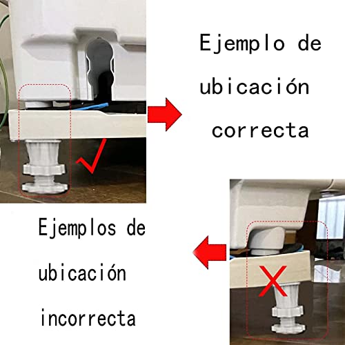 SEISSO Base de Lavadora con/Secadora/Refrigerador Soporte para Base con 4 Pies de Goma Ajustable de 44.8~69cm Tamaño ajustable en altura 9.5-12 cm