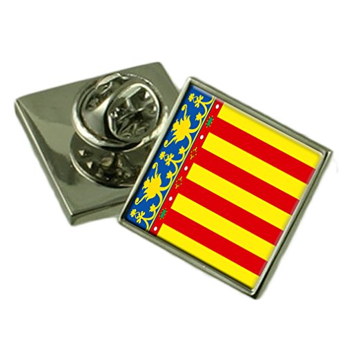 Select Gifts Valencia Bandera Insignia de solapa de plata maciza 925