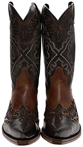 Sendra Boots Botas Cowboy 9669 Marron Western de piel marrón, Tang Usado Marron, 48 EU