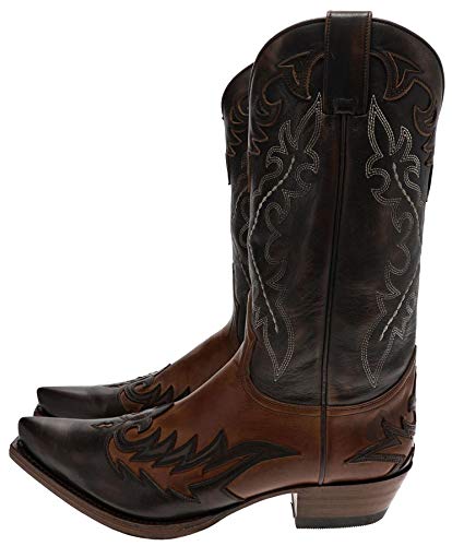 Sendra Boots Botas Cowboy 9669 Marron Western de piel marrón, Tang Usado Marron, 48 EU