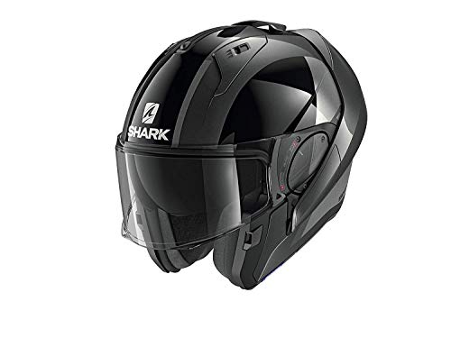 SHARK EVO ES Endless Casco de Moto, Hombre, Negro/Anthracite, Large