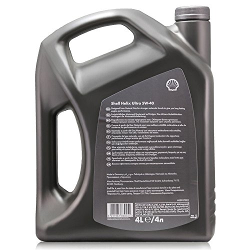 Shell Helix Ultra 5-W40 Aceite 100 % sintético Puro para Motores de Gasolina y diésel, Jerrycan de 4 litros