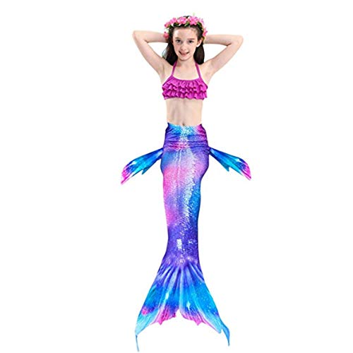 shepretty Niñas Cola de Sirena con Aletas para Nadar/Vacaciones/Fiesta/Fotos,DH54,130