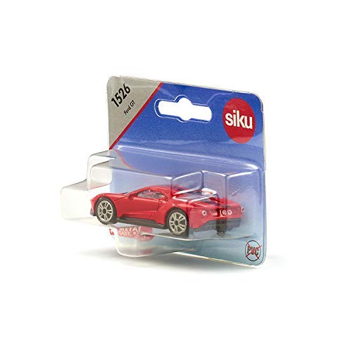 siku 1526, Coche de carreras clásico Ford GT, Metal/Plástico, Rojo, Compatible con otros modelos siku de la misma escala