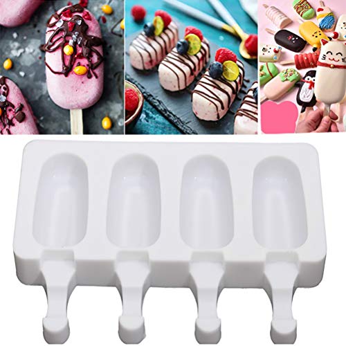 Silicone Easy Cream Mini Ice Cream Bar Mold Set,BPA Free Trays,8-Cavity