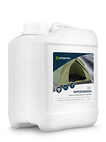 simprax® Impermeabilizante para tienda de campaña en spray – Bidón de 2,5 litros – Certificado Oeko-tex – resistente a los rayos UV y biodegradable