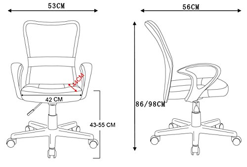 SixBros. Silla de Oficina Silla giratoria Fucsia - H-298F-2/2109