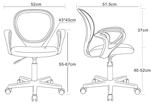 SixBros. Silla de Oficina Silla giratoria Fucsia/Negra - H-2408F/1406