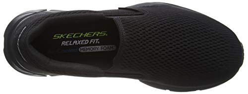 Skechers Equalizer 4.0, Zapatillas sin Cordones Hombre, Azul (Black Engineered Mesh/Black Trim BBK), 43 EU