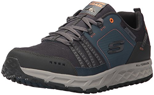 Skechers Escape Plan, Zapatillas Hombre, Azul Navy Orange, 42.5 EU