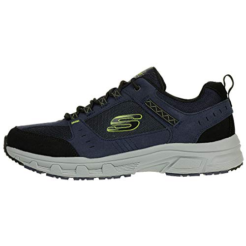 Skechers Oak Canyon, Zapatillas Hombre, Multicolor (Nvlm Black Leather/PU/Mesh/Trim), 43 EU