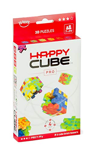 SmartGames- Happy Cube Pro - Juego de 6 Puzzles en 3D para niños 8 años, Colores