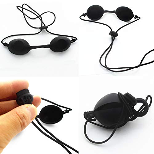 Smavles Gafas de Bronceado 6 Pcs Gafas de Seguridad Gafas de Protección Ajustables Parche Ocular para la Terapia de Rayos Infrarrojos UV IPL