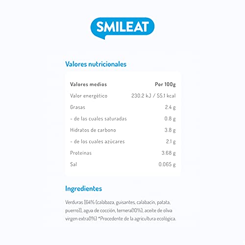 Smileat Tarrito de Ternera con verduras - 230 gr - [Pack de 12]