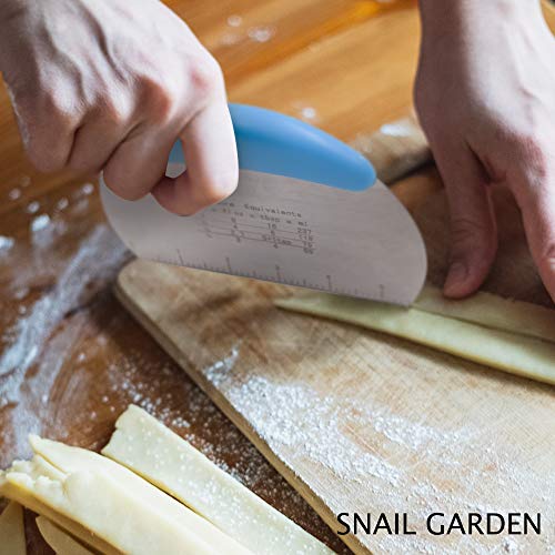 SnailGarden Juego de Medidas , con 4 Cucharas Medidoras + 4 Tazas Medidoras + 1 Raspador de Masa, para Hornear, Cocinar, Medir Ingredientes Secos y Líquidos