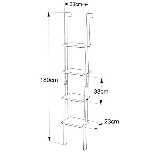 SoBuy FRG15-W Estantería Librería, Estantería de Diseño, Estantería de Pared, 4 Estantes,ES