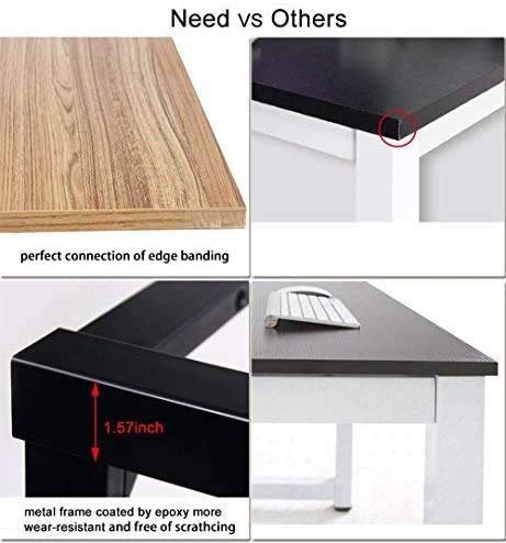 sogesfurniture Mesa Escritorio Plegable, 100x60 cm Mesa de Ordenador Escritorio de Oficina Mesa de Estudio Mesa de Comedor Plegable para Hogar Oficina, Picnic, Teca & Blanco AC5TW-100-SF