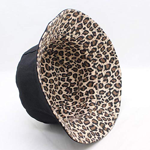 Sombrero de cubo con estampado de leopardo Cúpula de doble cara con estampado de leopardo Plegable Verano colorido Sombrero de pescador Hombres Mujeres Gorra de cubo