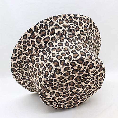 Sombrero de cubo con estampado de leopardo Cúpula de doble cara con estampado de leopardo Plegable Verano colorido Sombrero de pescador Hombres Mujeres Gorra de cubo