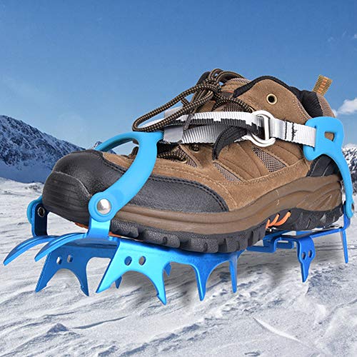 Sora Crampones de Clavos de Escalada, Tacos de tracción para Nieve de aleación de Aluminio de 14 Dientes, Alta Resistencia para Caminar sobre Nieve/Hielo((43.5 Yards Blue))