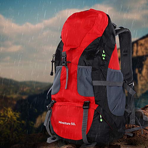 Soran Mochila, Mochila Deportiva sin Esfuerzo Impermeable Antiarañazos Diseño Tridimensional para Escalada para Senderismo para Acampar(Rojo)