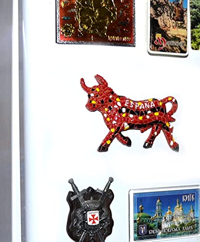 SP2 España Torero Imán de refrigerador Etiqueta magnética España Diseño aleatorio Imán de refrigerador Toro español Imán de nevera 3D Insignia magnética Toros Imán de nevera español