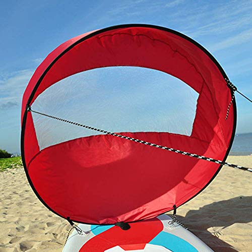 SparY Grande 42" Kayak Viento Vela Paleta, Canoa Instant Vela Juego, Plegable a Presión Tabla Viento Paleta para Kayaks,Canoas,Inflables,Tándems - Rojo, 108x108cm