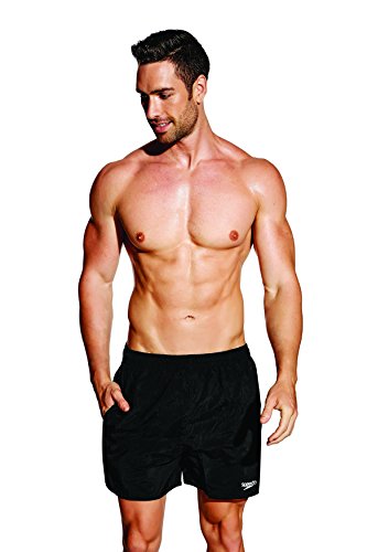 Speedo Solid Leisure 16 Elast. Waist Traje De Baño Hombre, Hombre, Solid Black (Solid Blk), L