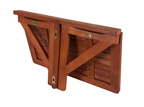 Spetebo - Mesa de balcón plegable de madera de eucalipto (60 x 40 cm)