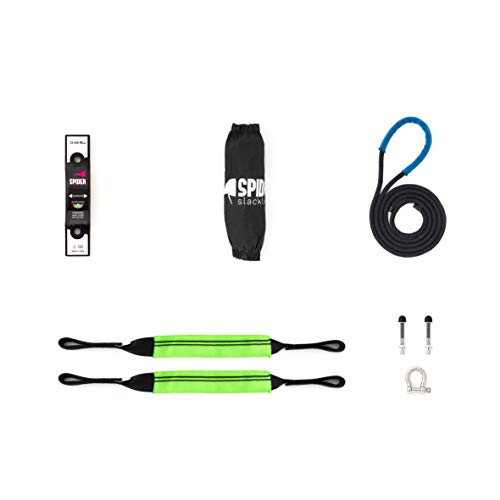 SPIDER SLACKLINE - Placa de Pared Slackline - Kit de Interior (1x Placa individuale + 1x Cinta)