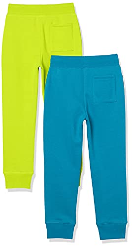 Spotted Zebra Fleece Jogger Sweatpants Niño, Pack de 2, Amarillo Neón, Oso, 3 años