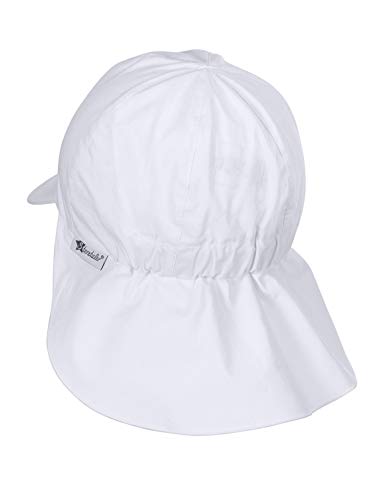 Sterntaler Gorro con visera y protector de cuello, Con cintas, Edad: 12-18 meses, Tamaño: 49, Blanco